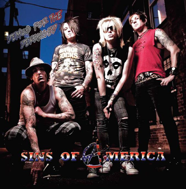'Demos For The Deranged' CD from Rob Wylde U.S band Sins Of America, rockersandotheranimals