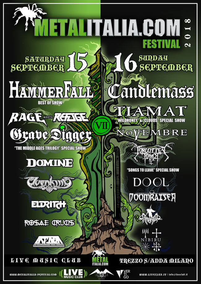 Metalitalia.com, Eagle Booking Live Promotion and Vertigo are proud to finally present you the program for this year's Metalitalia.com Festival.