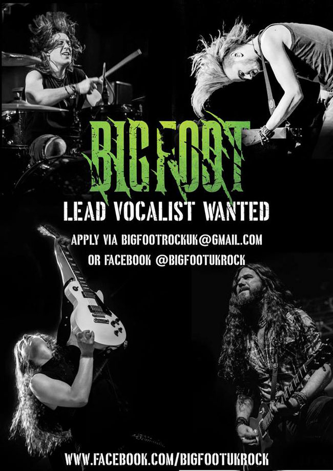 Bigfoot officially open applications for new lead vocalist