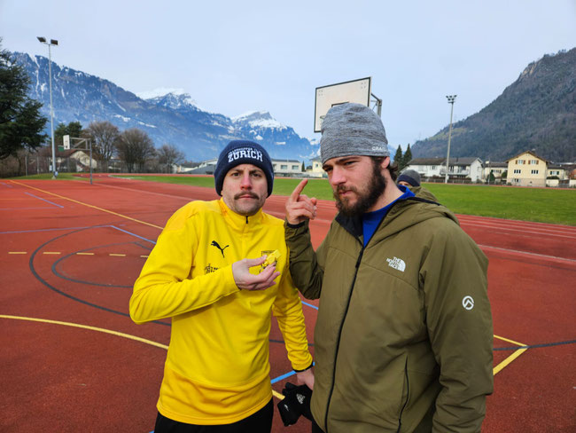 Die Moustaches mussten unter anderem auf Leithammel Roger Stöckli (links) und Flügelflitzer Elias Arnold (rechts) verzichten