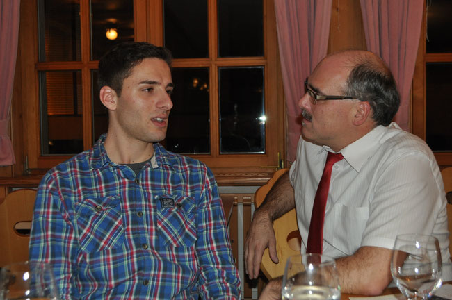 Die beiden 4-fachen Torschützen Fabio Corrado und Thomas Aschwanden im Gespräch.