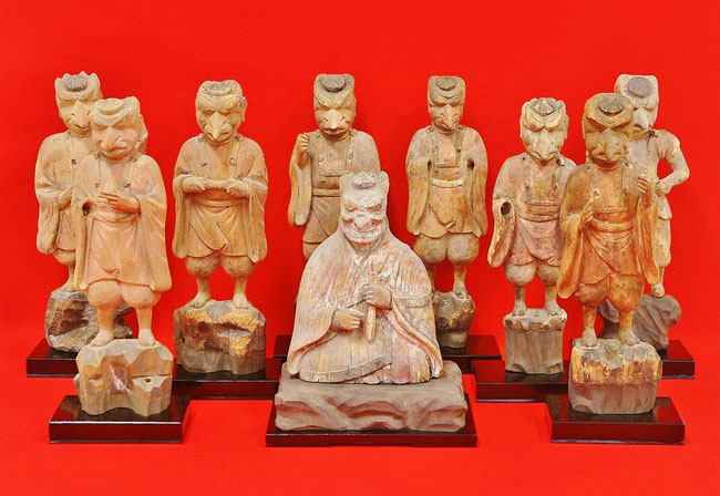 ♢烏天狗神様 木彫陽刻 浮き彫り 防災 災厄 消除 招福 大正