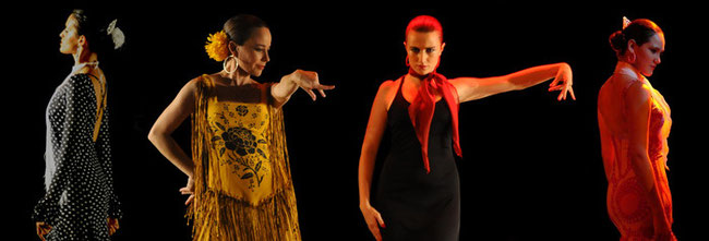 Primeira formação da Compañía Aire Flamenco: Tatiana Coelho, Cristiane Macedo, Bruna Mayara e Gladis Lee