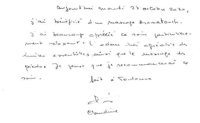 Témoignage massage Aromatouch