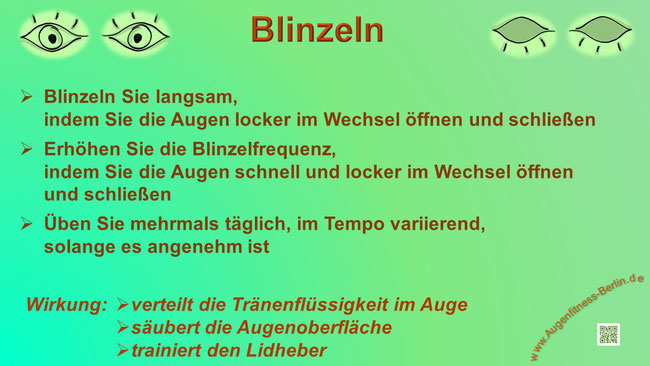 Blinzeln  - Augen auf - Augen zu, Augenfitness Übung, www.augenfitness-berlin.de