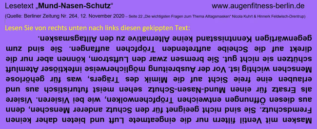 Toilettenpapierlesetext Augenfitness-Berlin.de