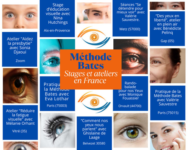 Calendrier de stages et ateliers yoga des yeux et methode bates en france - association l art de voir, enseignants des methodes naturelles d amelioration de la vision 