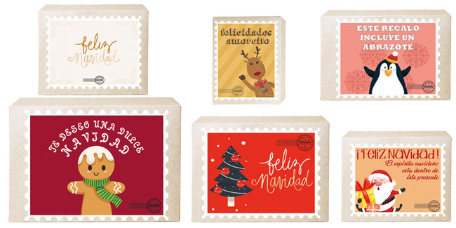 CAJA CON VINILO NAVIDEÑO