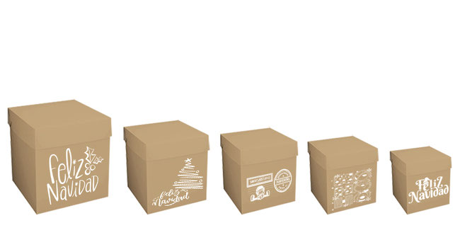 CUBO CON MENSAJE NAVIDEÑO KRAFT
