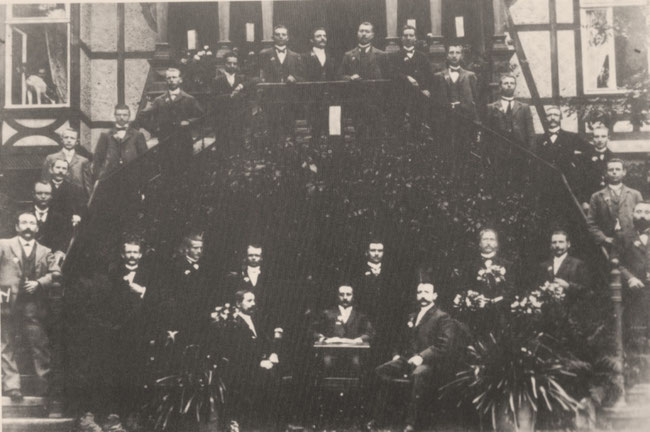 Der Männergesangverein Arion im Jahr 1889 (aus dem Buch "Alt Borgentreich in Bildern" von Bernhard Kösters).