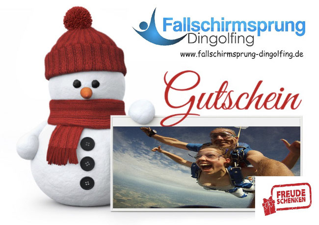 Das Weihnachtsgeschenk für Männer, Frauen und Kinder - Ein Fallschirmsprung Geschenkgutschein zu Weihnachten