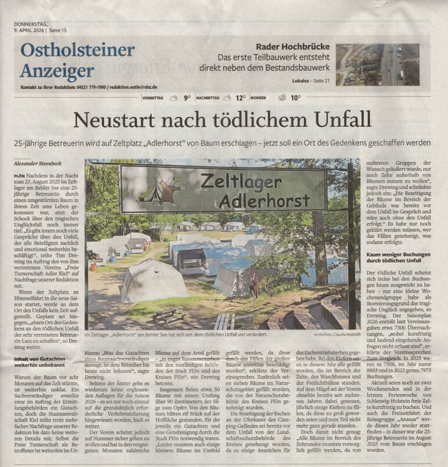 Im Zeltlager „Adlerhorst“ am Behler See hat sich seit dem tödlichen Unfall auf dem Camping-Areal viel verändert.Archivfoto: Claudia Resthöft