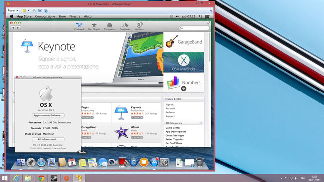 Il nuovissimo OSX Maverick virtualizzato