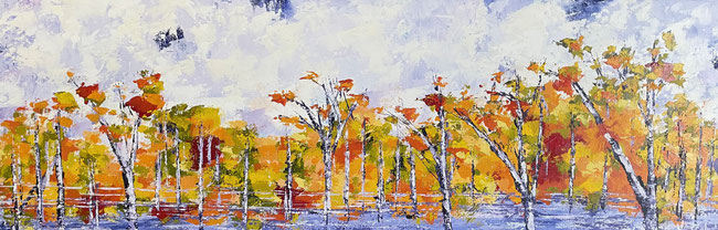 Titre: Entends -tu l'eau coulée.   Grandeur: 12x36 pouces