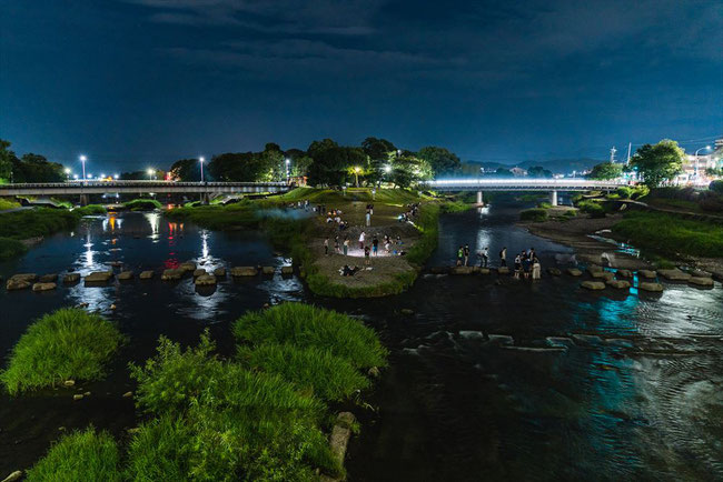 夜の鴨川デルタ