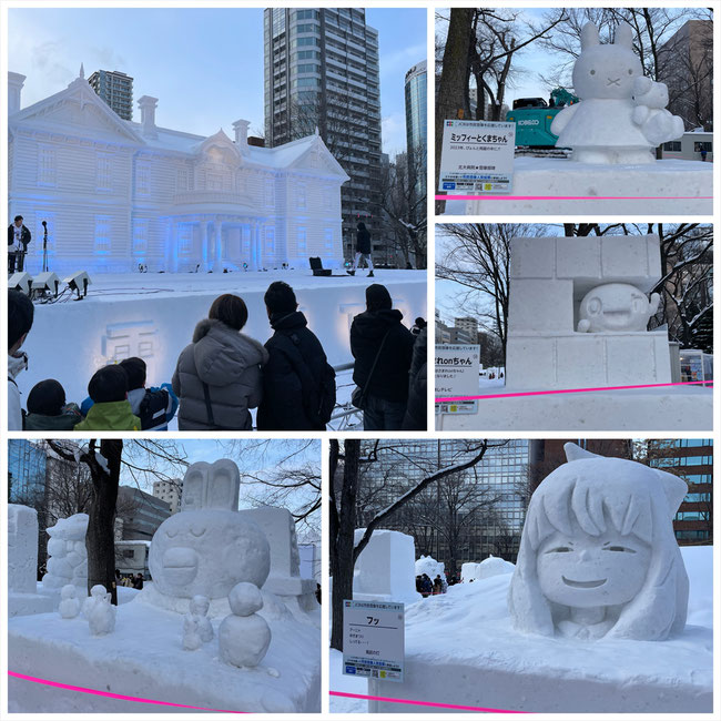 札幌雪まつり雪像アーニャ・のばうさぎ