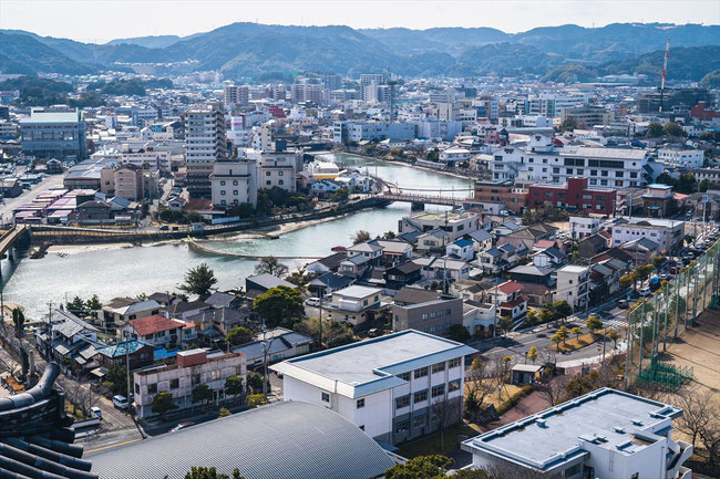 旅行記、佐賀県唐津市「唐津城」からの眺め