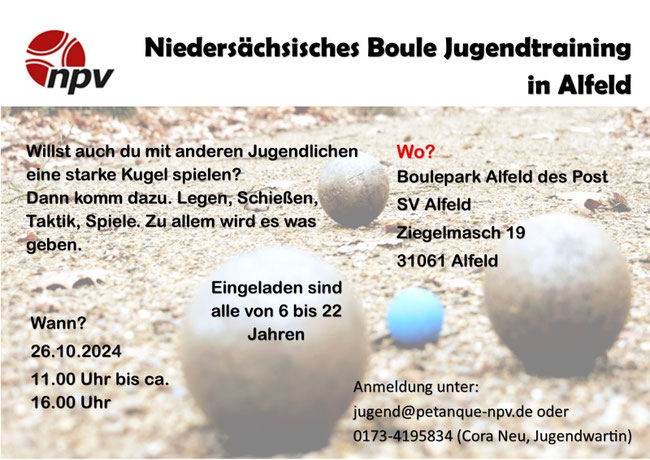 NPV Training in Alfeld für Kinder und Jugendliche am Samstag, den 26.10.24