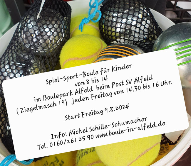 START DES Projektes "Spiel-Sport-Boule für Kinder" beim Post Sport SV Alfeld im Boulepark Alfeld!