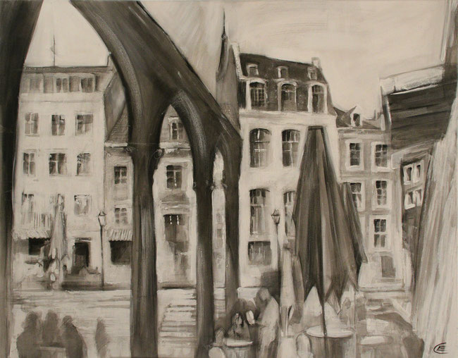 "Café am Hof", 100 cm x 80 cm