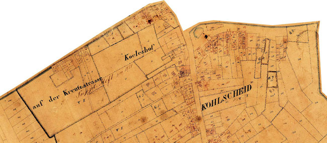 Bearbeiteter Ausschnitt aus dem Urriss von 1826 (c) Katasteramt der Städteregion