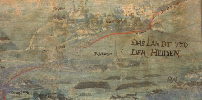 SCHEIDT im DAS LANDT TZO DER HEIDEN - Ausschnitt der Fries-Karte von 1569 - eigenes Foto