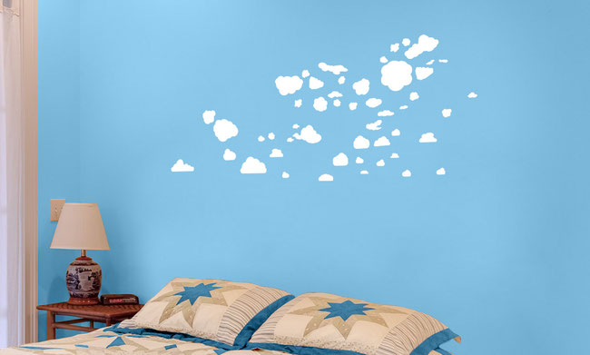 Mixed pack sizes of vinyl Clouds to make your own interesting designs. They come in many colours and stick on flat smooth surfaces. Great for being spontaneously creative.