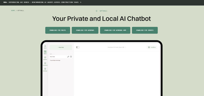 So sieht im Browser GPT4All.io aus!