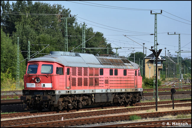 Unter den drei letzten 233ern im SSM Chemnitz ist auch 233 118-9, die am 18. August 2023 bereits für ihren Abtransport nach Bulgarien vorbereitet ist