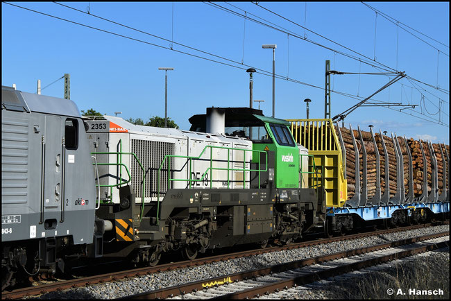 4185 022-8 war am 28. Juni 2025 als Wagenlok in einem Holzzug von Weiden nach Ruhland eingereiht. In Chemnitz-Furth entstand das Bild