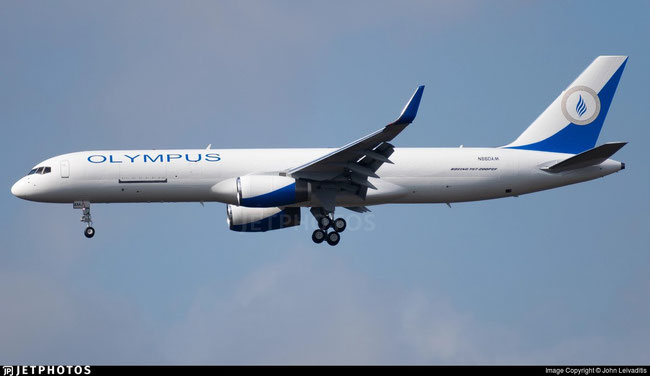 Image courtesy of ©John Leivaditis: New aircraft for Olympus Airways (future SX-AMJ), in new livery, on approach for ATH RW21R from PSM on 07DEC19