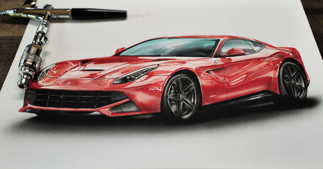 車絵イラスト　フェラーリF12ベルリネッタ