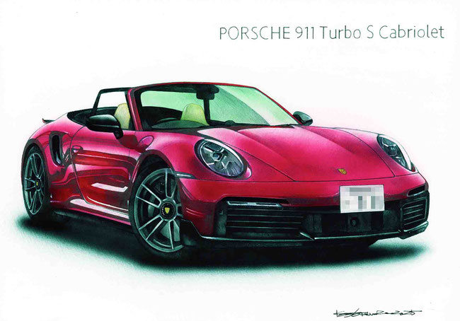 ポルシェ911ターボS カブリオレのイラスト