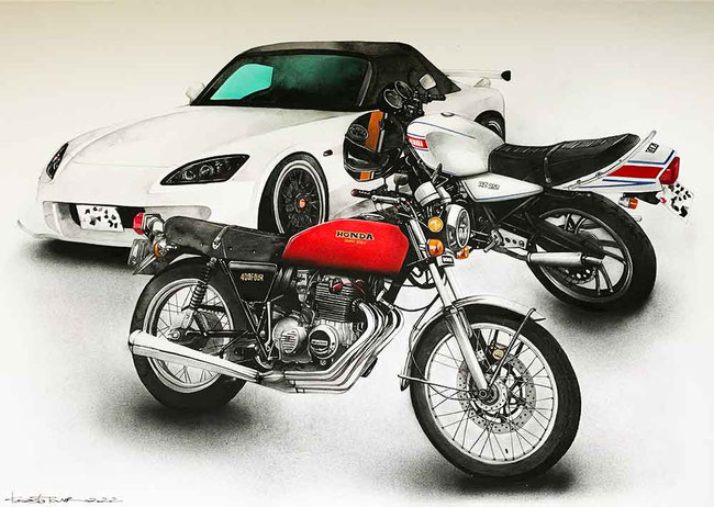車絵バイク絵イラスト
