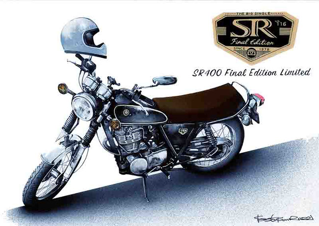 バイク絵イラスト　SR400