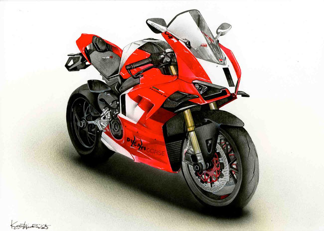 バイク絵イラスト　ドゥカティパニガーレV4
