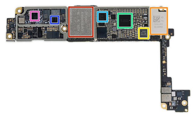 Das Board iPhone 7 Blick von unten