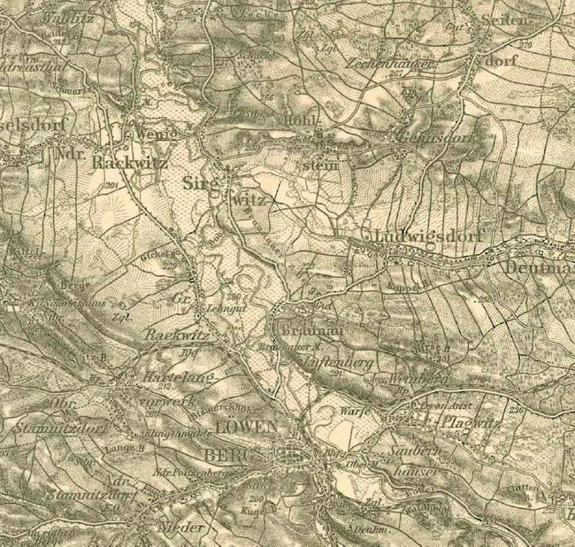 Karte Liegnitz und Umgebung 1891