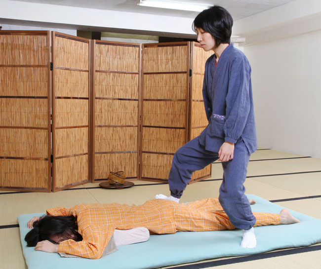 幸之助さんのよしず衝立（12年前の写真）