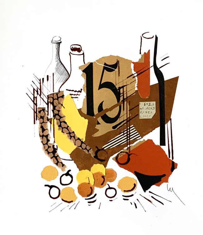 UN VERRE DE COINTREAU ? - 40 X 50cm - collage pastels