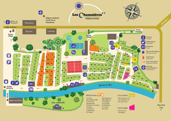 Plan camping les chaussieres