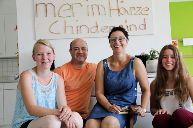 Die Betreuungscrew mit Chantal König, Daniel und Monica Kehrli sowie Nicolette Hoosli.