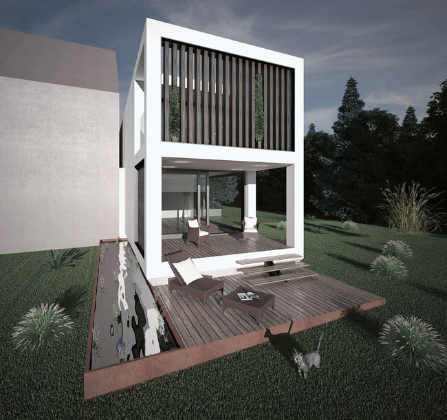Mit «Smartcube» smarte und intelligente Nachverdichtung erzielen: Beispiel eines Kleinhauses.
