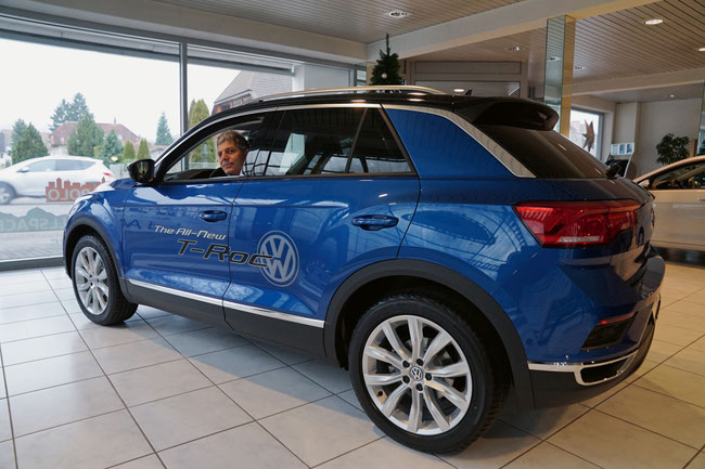 Stephan Leimgruber im neuen T-Roc, der am 19. / 20. Januar 2018 Probe gefahren werden kann.