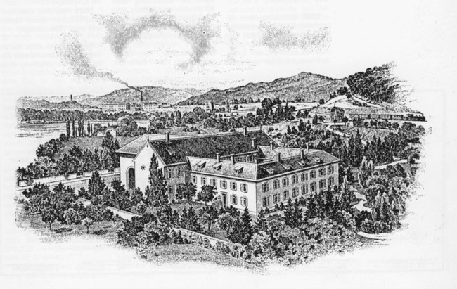 Undatierter Stich des einstigen Kapuzinerklosters in Laufenburg; der Konvent ist 1805, noch vor der allgemeinen Klosteraufhebung 1841 im Aargau aufgelöst worden.