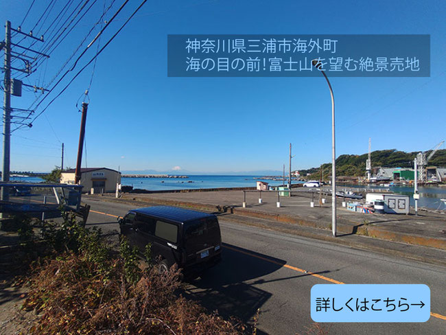 海の目の前で富士山を望む絶景売地