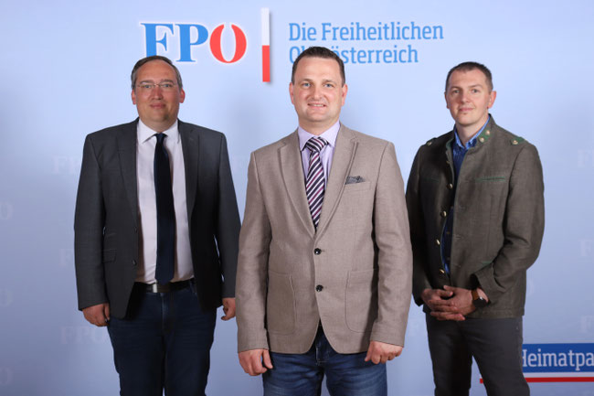 Alexander Ohler Stadtparteiobmann Stv., David Binder Stadtparteiobmann, Jürgen Steinwendner Stadtparteiobmann Stv.