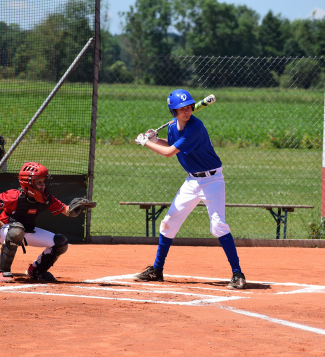 Einen Grand Slam Homerun auf den Schläger zu bekommen ist der Traum aller Baseballer: Nils Pickert gelang in Grünwald. - Foto: Ralf Plinninger