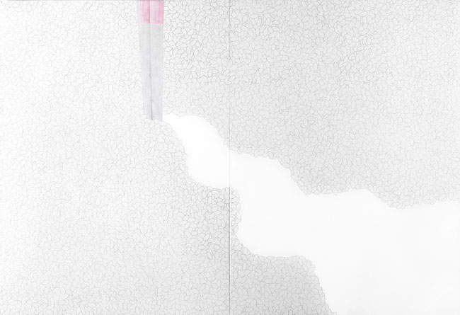 Ⓒ山本雄教｜yukyo yamamoto　≪米と箸≫　125.0×184.0cm　麻紙、パール顔料、胡粉、墨　2012