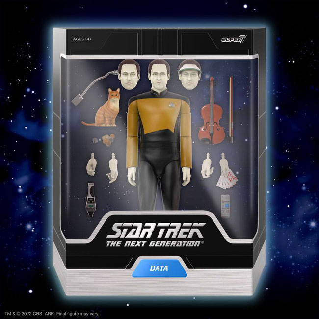 Lieutenant Commander Data Star Trek The Next Generation Ultimates Actionfigur 18cm Super7